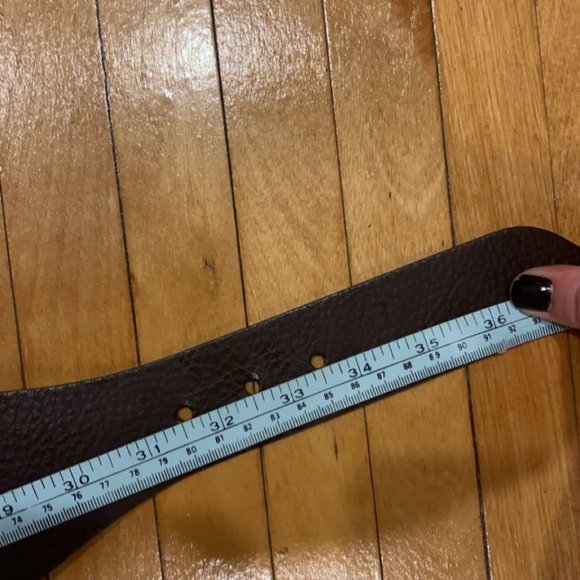 Wide Brown Leather Belt - Medium - Picture 5 of 5